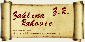 Žaklina Raković vizit kartica